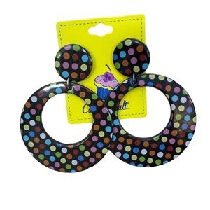 Cupcake Cult Colorful Polka Dot Kids Earrings. NWT.